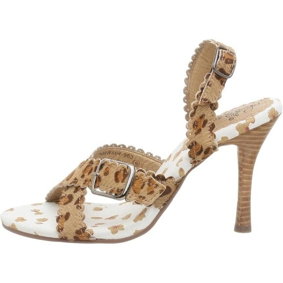 Women's NAUGHTY MONKEY Leopard Print Heel Sandals 7.5 M - Picture 6 of 6
